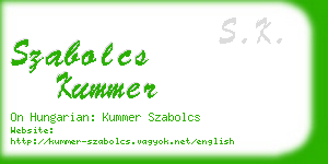 szabolcs kummer business card